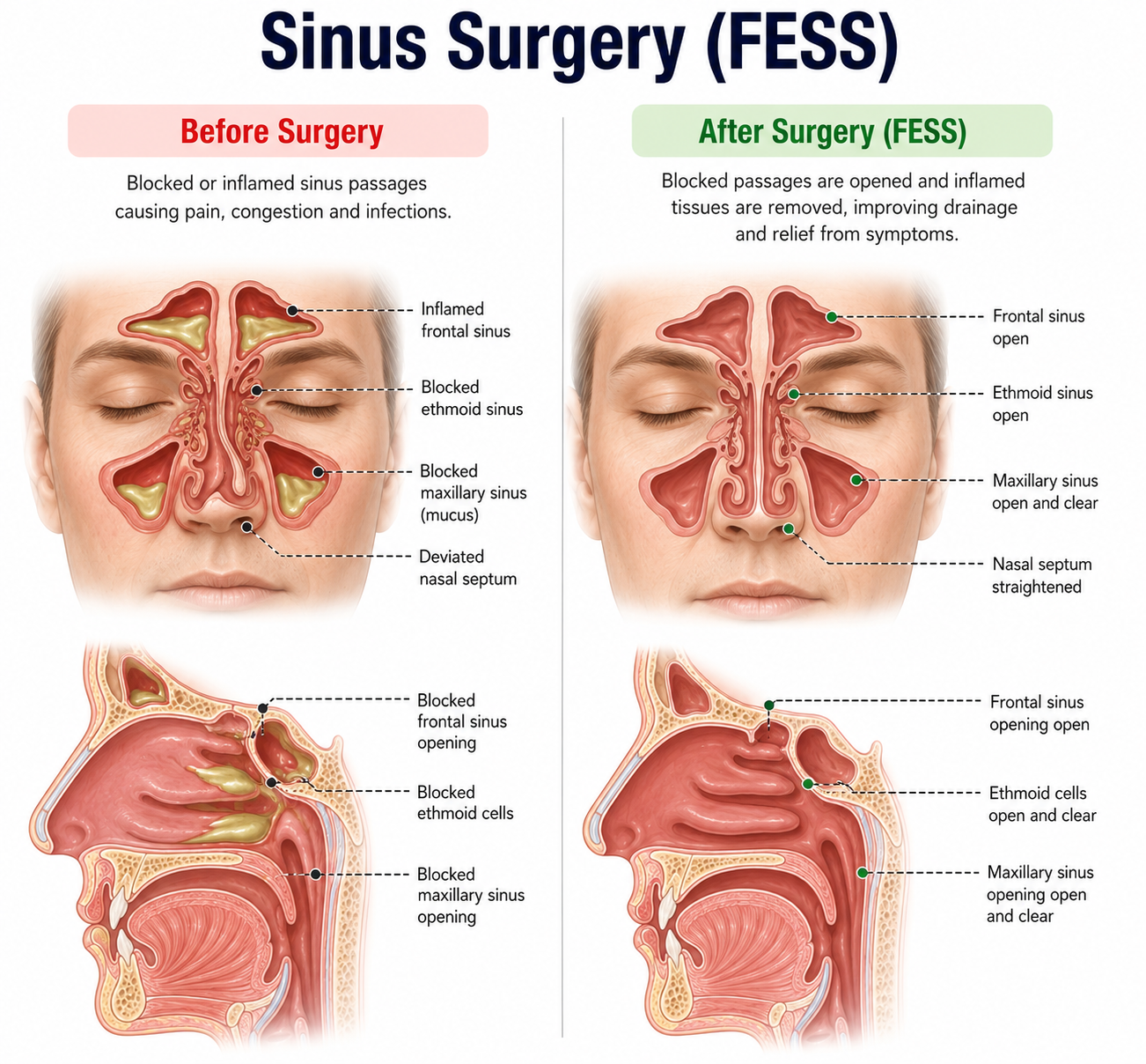 Sinus Surgery (FESS) — anatomy diagram